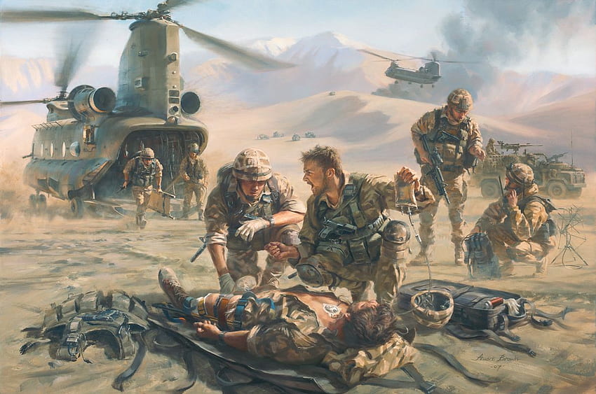 Dipinti militari, American Modern Battle Sfondo HD