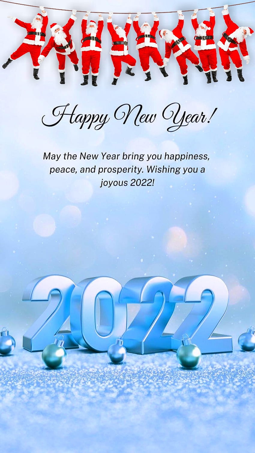 Happy new year, red, sky, sayings, blue, numbers, 2022, wishes, santa claus, new year HD phone wallpaper
