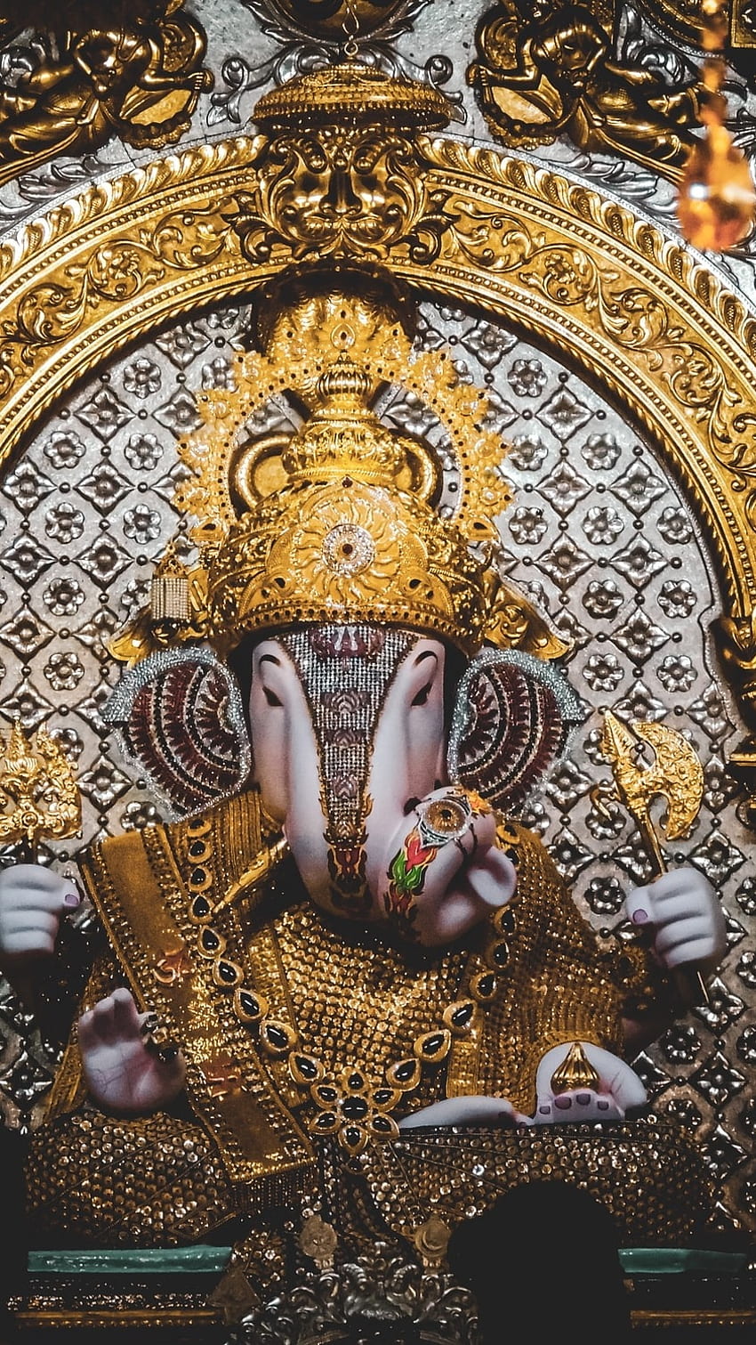 Ganesh, Golden Ganpati, doré, ganpati, dagdusheth Fond d'écran de téléphone HD