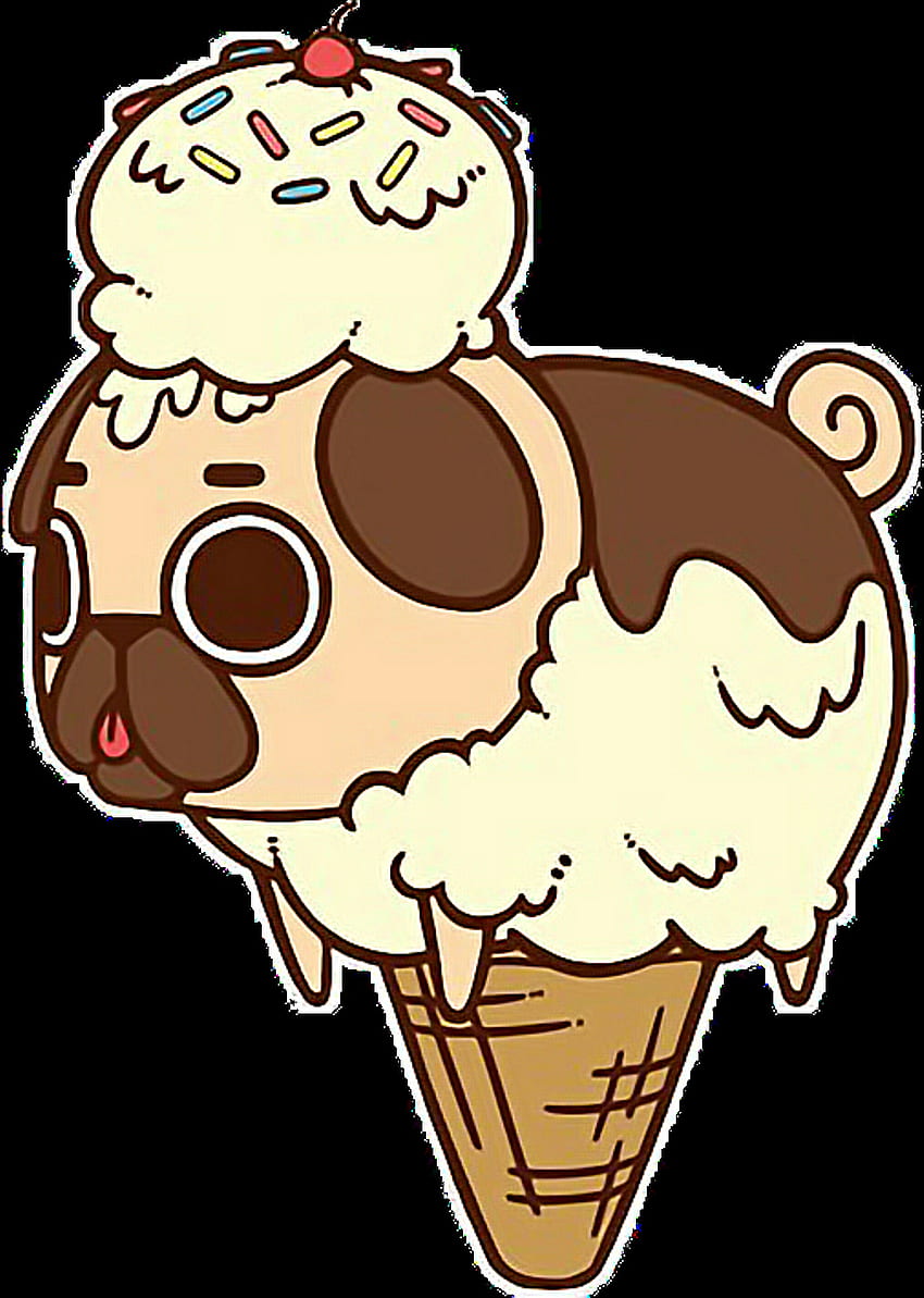 Puglie pug food cream, ice_cream_cone, ingredient HD phone wallpaper