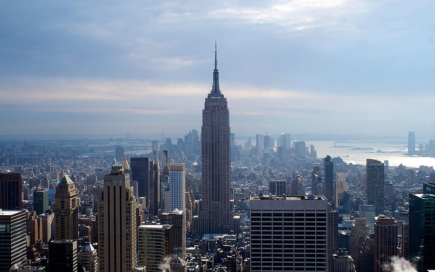 都市, 冬, 都市, 超高層ビル、ニューヨーク, Ny、エンパイア ステート ビルディング 高画質の壁紙