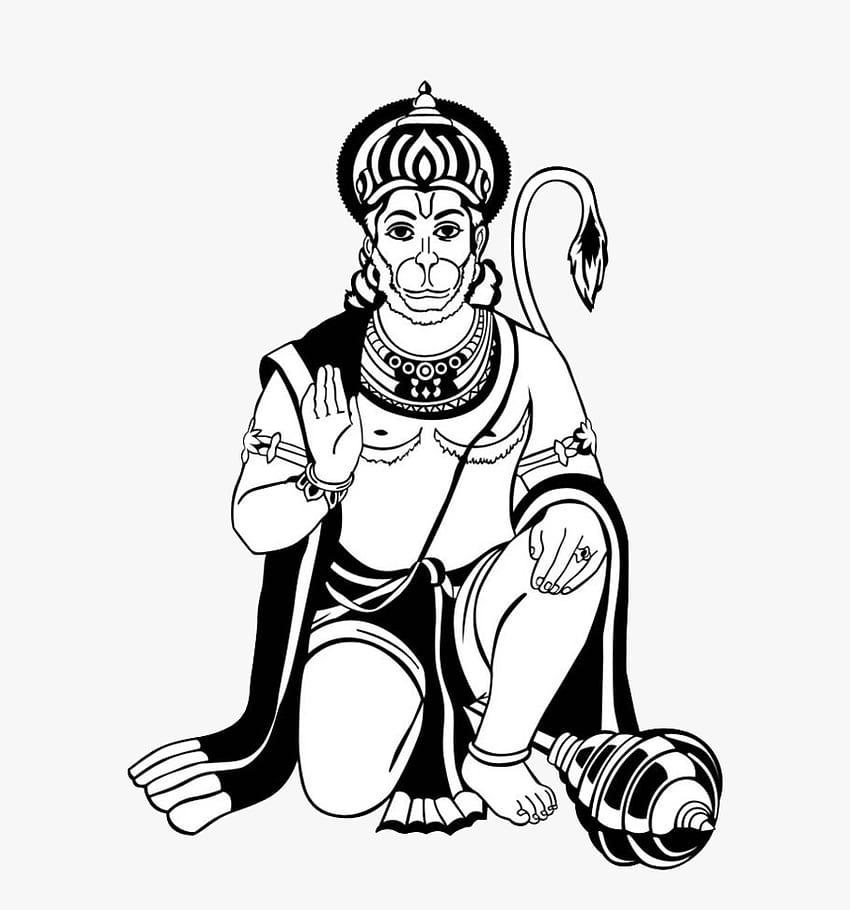 투명 우먼 Png - Hanuman 흑백, Png, 투명 Png, Lord Hanuman 흑백 HD 전화 배경 화면