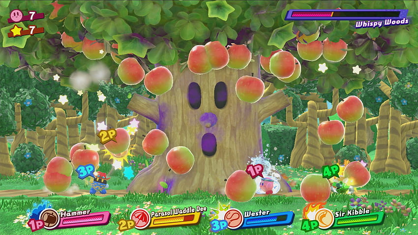 Kirby Star Allies Whispy Woods Boss Tree Screenshot HD wallpaper