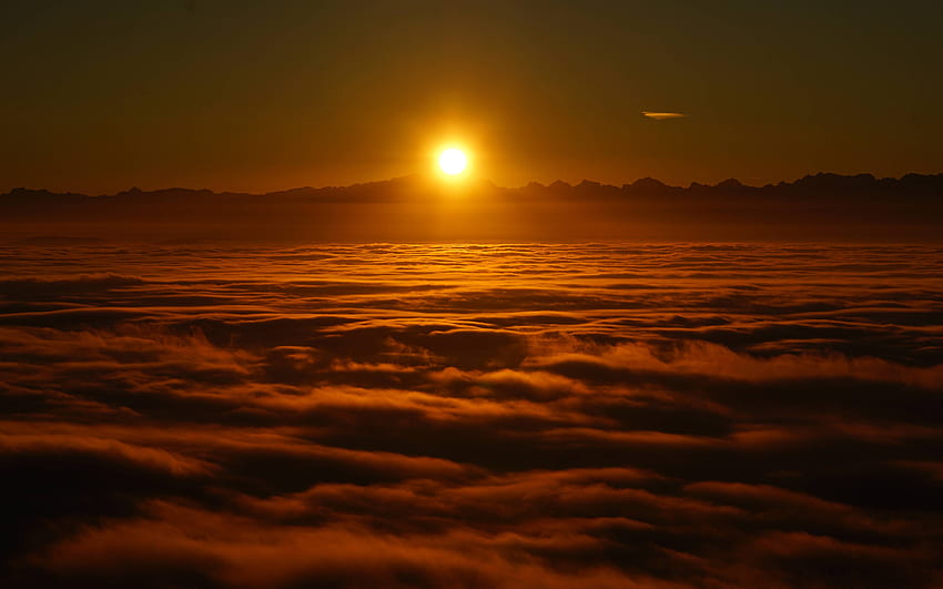 Sunrise above Clouds, Surise HD wallpaper