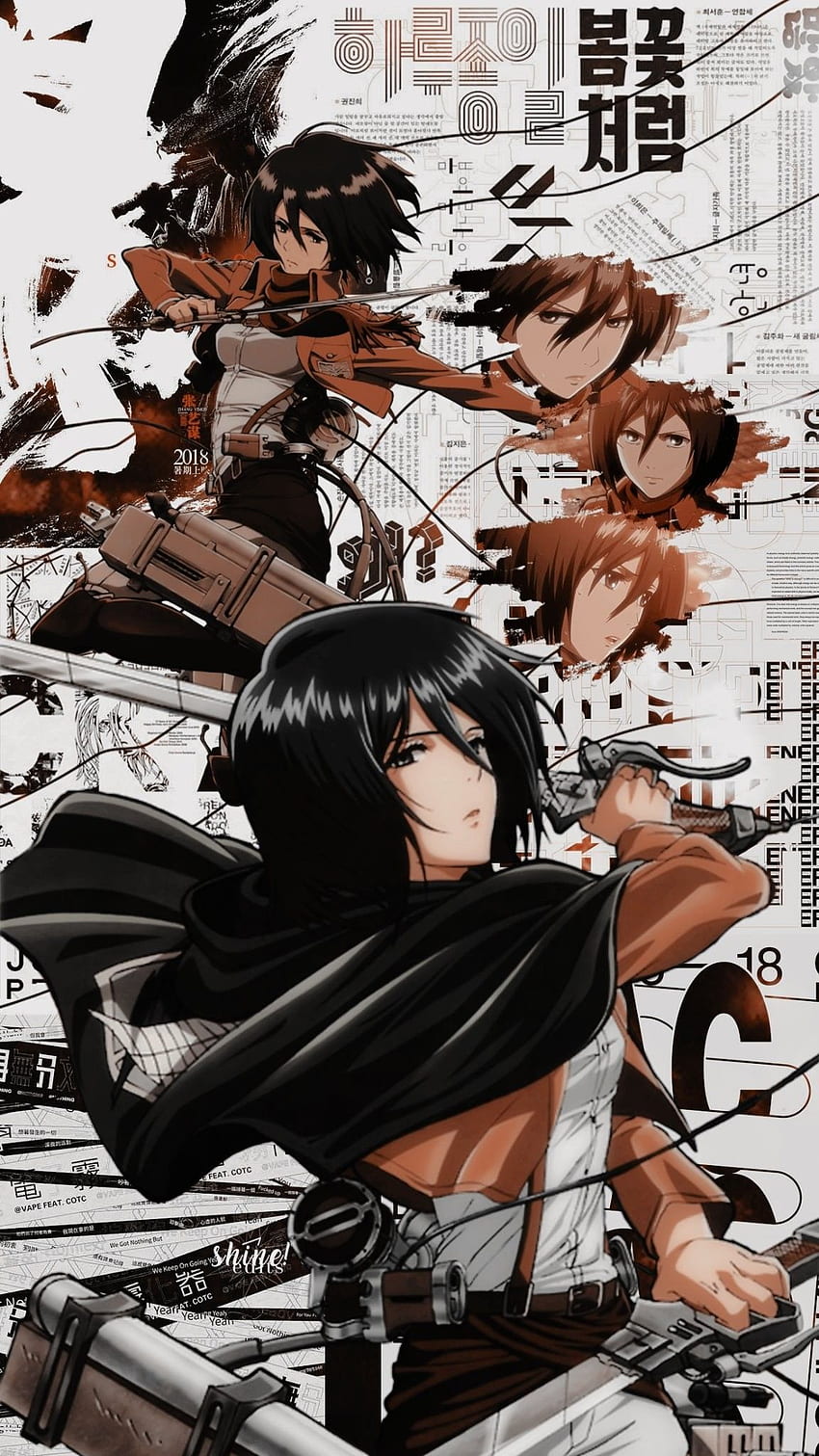 Mikasa Lockscreen // Shingeki no Kyojin // on Twitter HD phone wallpaper
