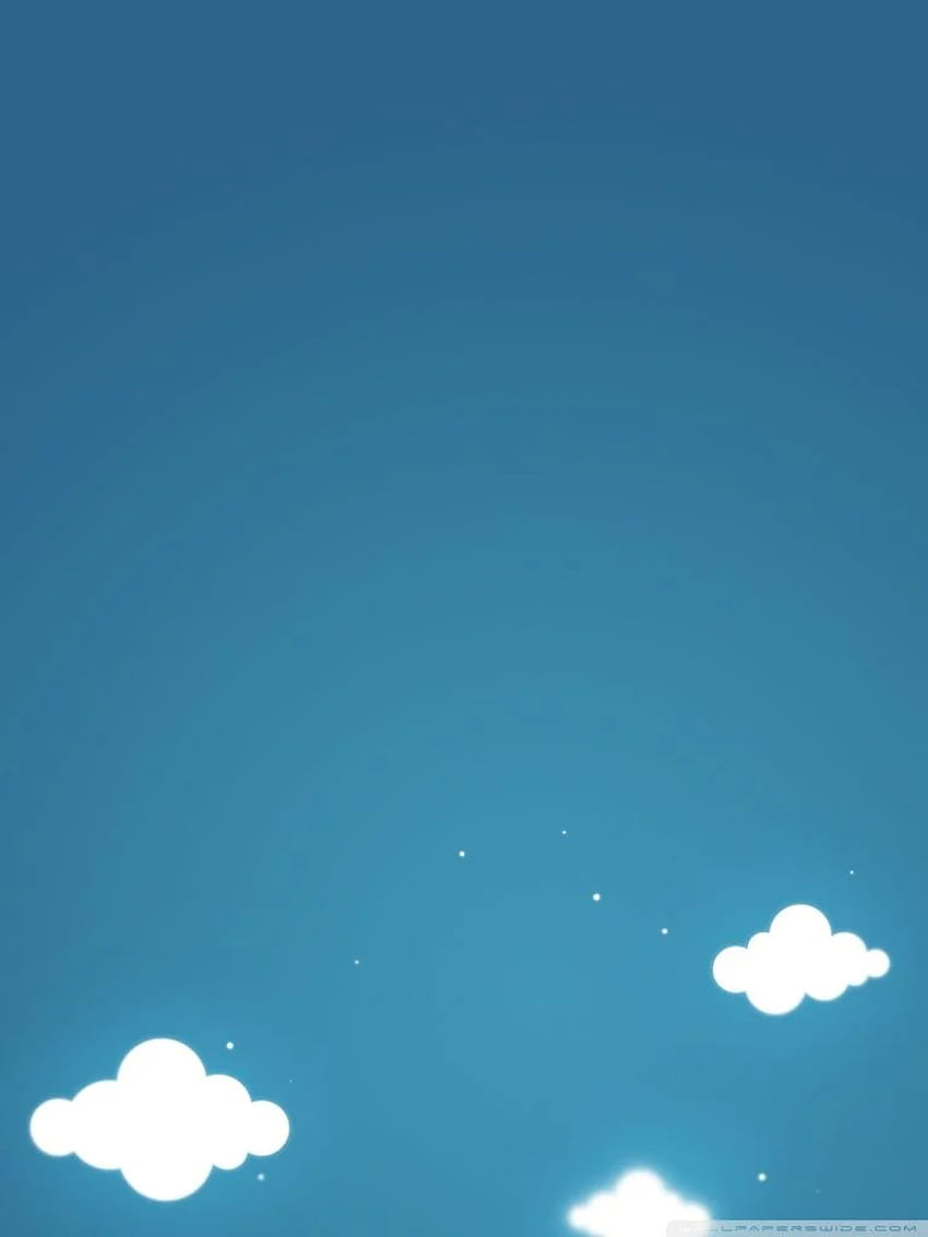 Анимационни облаци и синьо небе ❤ HD тапет за телефон