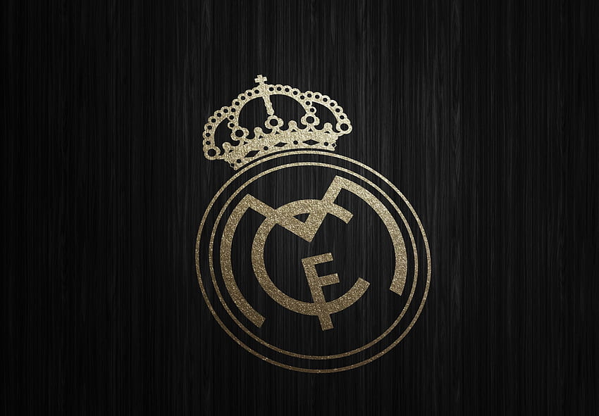 Real Madrid Logo, Black and Gold Logo HD wallpaper