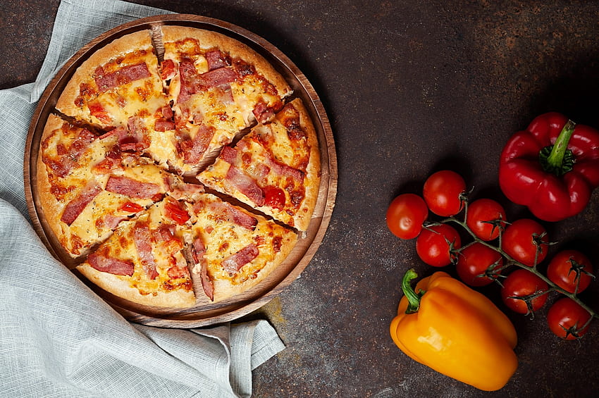 Pomidor, pizza, jedzenie Tapeta HD