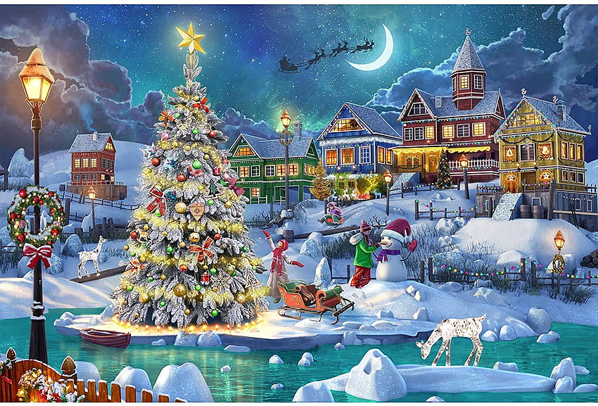 Holiday Land, land, magical, tree, christmas, happiness HD wallpaper