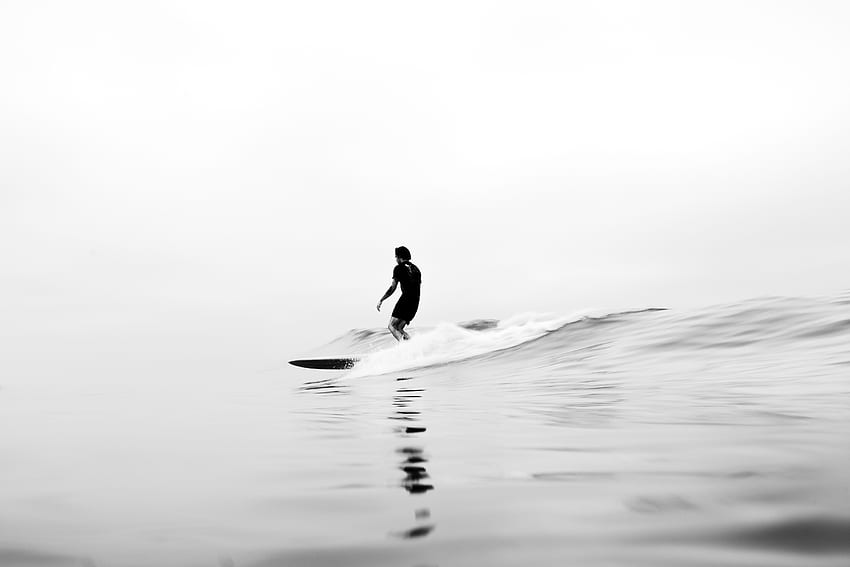 Surfing, Beach, Man And Water - Minimalist Surf HD wallpaper