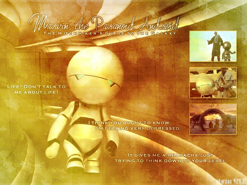 마빈, 로봇, SF, 은하계를 여행하는 히치하이커를 위한 안내서, 영화, 유머, 조울병 HD 월페이퍼