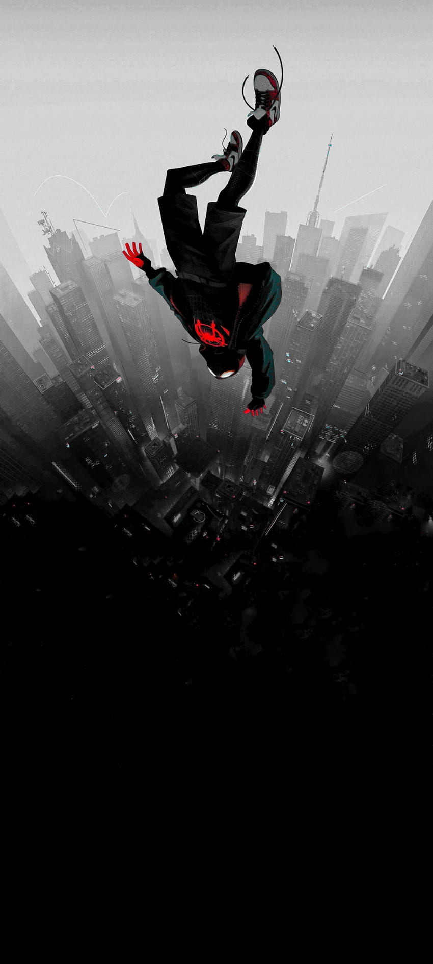 Spider man BLACK, red, falling, , miles HD phone wallpaper | Pxfuel