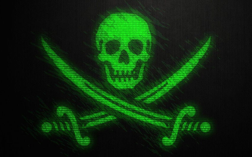 Hacker-Schädel, Hacker-Grün HD-Hintergrundbild