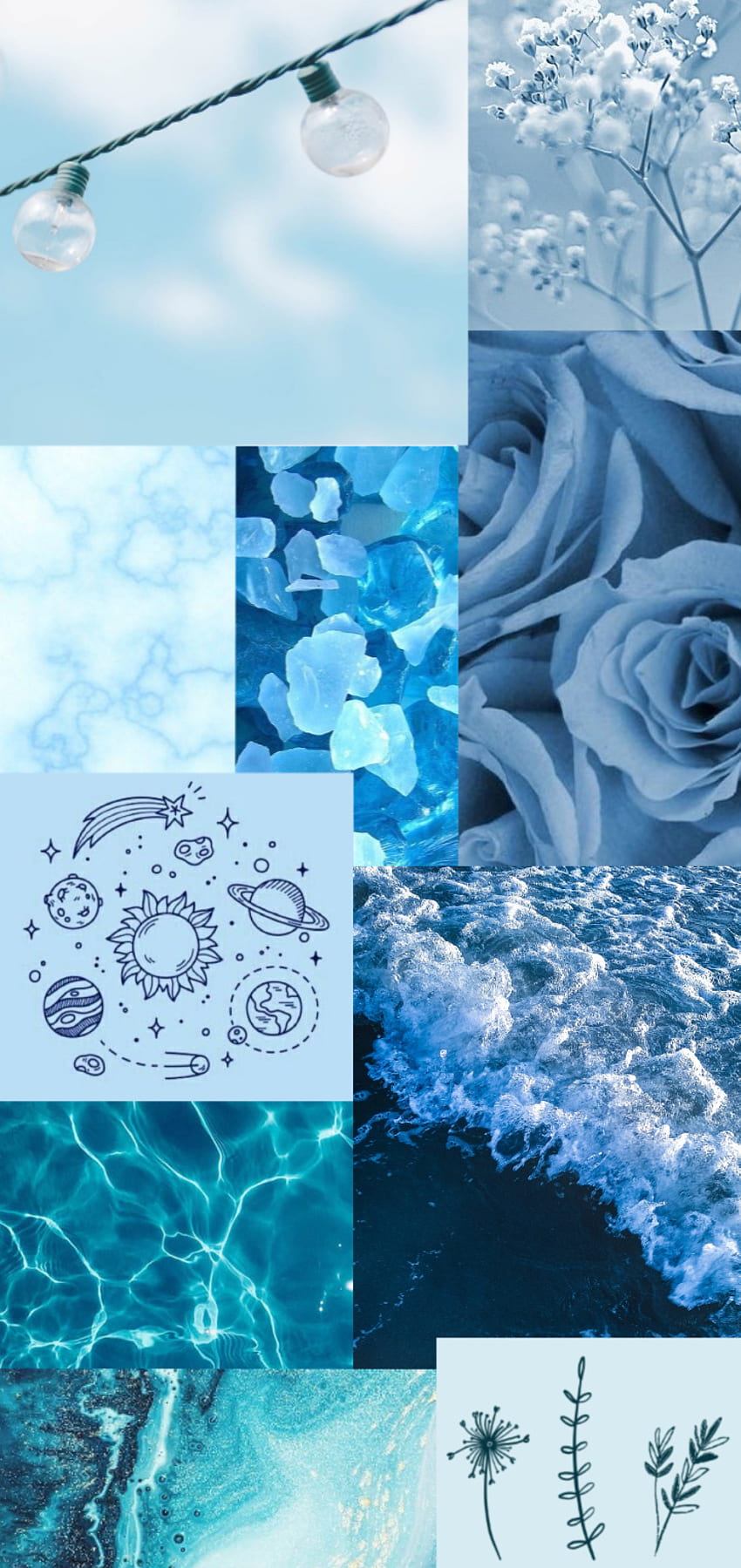 Aesthetic Blue, aqua, marble, ocean, sea_glass, rose, space, flower HD  phone wallpaper | Pxfuel