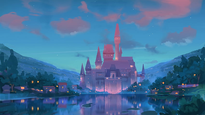 Castle, fantasy, artwork HD wallpaper