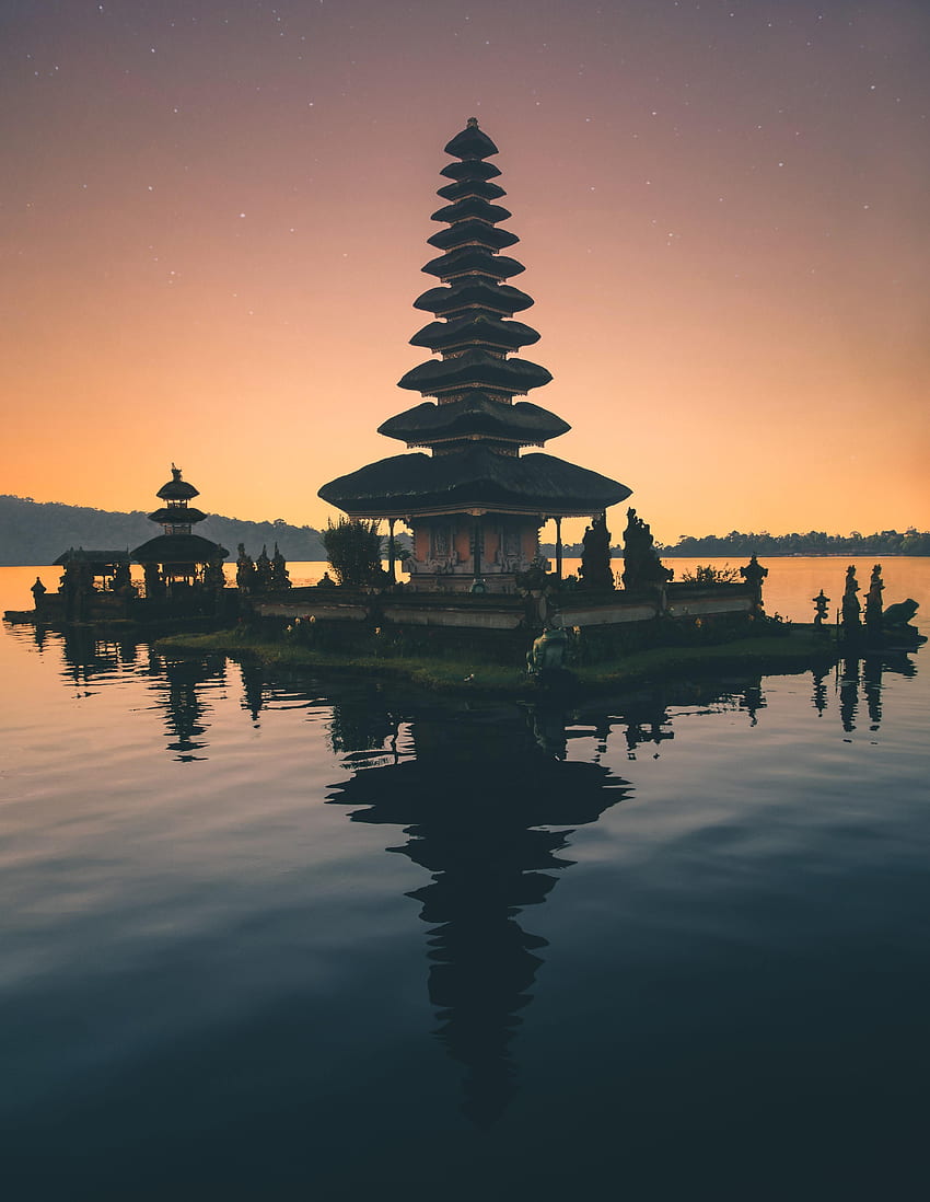 Cities, Water, Bali, Tower, Temple HD phone wallpaper