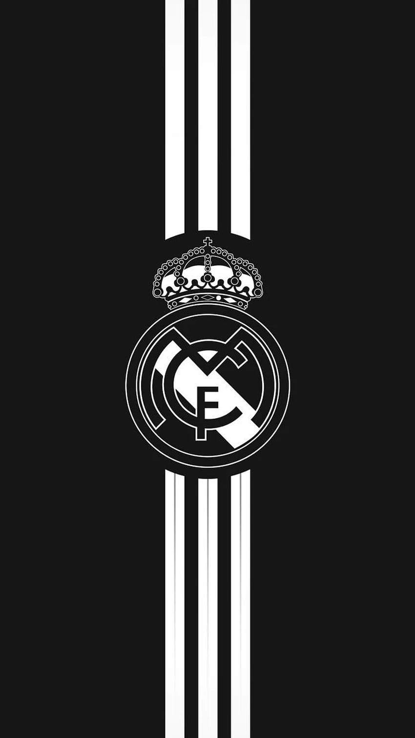 Tło i Real Madryt CF. Real Madryt, logo Realu Madryt, Madryt, Real Madryt Czarny Tapeta na telefon HD