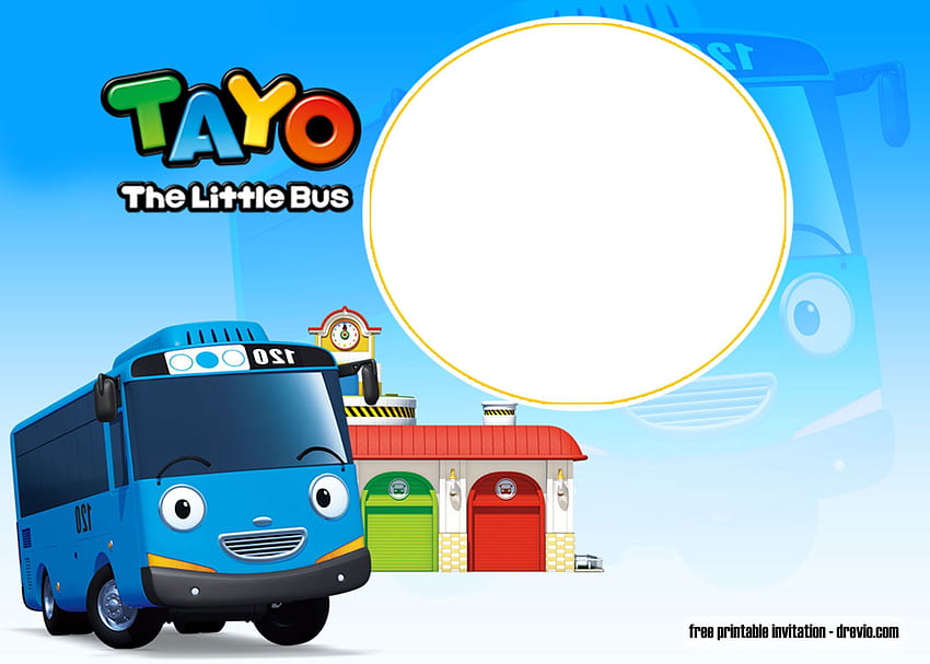 印刷可能な TAYO リトルバスの招待状テンプレート。 リトルバス、バータイ・タヨ 高画質の壁紙