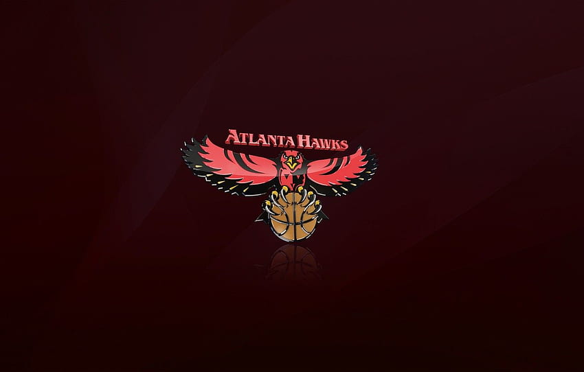 Red, The ball, Basketball, Background, Logo, NBA, Hawks, Atlanta Hawks HD wallpaper