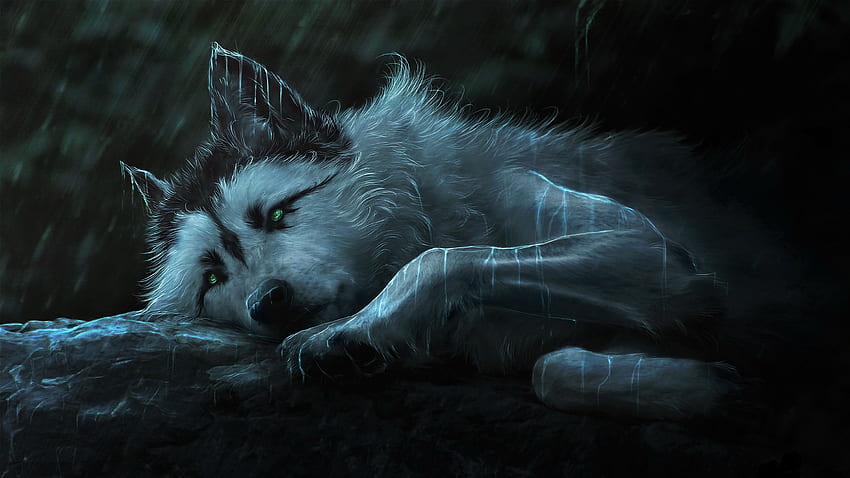 Peinture de loup fantastique, artiste, et arrière-plan, Ultra Wolf Fond d'écran HD