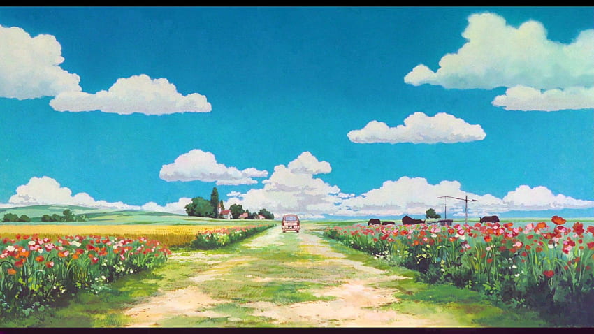 Nur gestern (1991) - Animations-Screencaps. Anime-Landschaft, Studio-Ghibli-Hintergrund, Ghibli-Grafik HD-Hintergrundbild