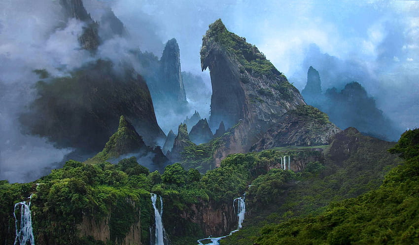 живописен, джунгла, гора, гори, мадагаскарски пейзаж HD тапет