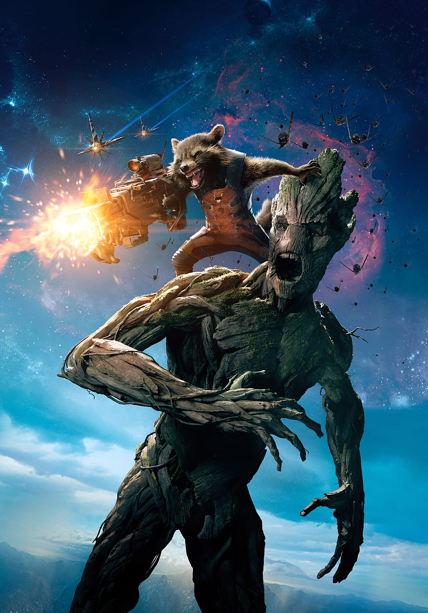 Roket dan Groot. Groot Penjaga Galaxy , Groot Menari dan Groot Pot, Groot Marvel wallpaper ponsel HD