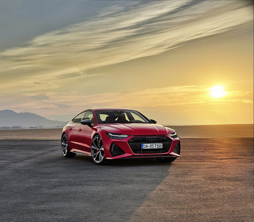 Tout-terrain, voiture, rouge Audi RS7 Fond d'écran HD
