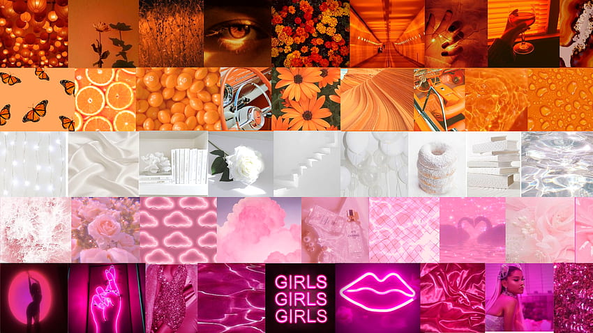 Lesbian Pride Flag Aesthetic Collage Orange White Pink. Lesbian colors, Aesthetic collage, Hidden lesbian for iphone, LGBT Aesthetic HD wallpaper
