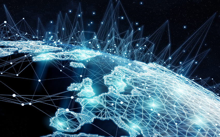 네트워크, 위성, 지구본, 미술, 네트워크 개념 - 네트워크 - -, 글로벌 네트워크 HD 월페이퍼
