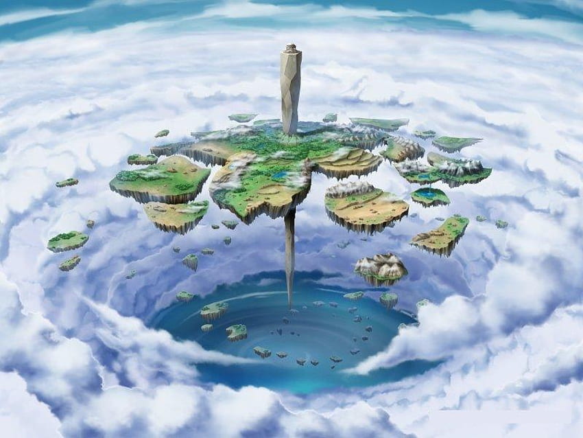 Fliegende Insel, Insel im Himmel HD-Hintergrundbild