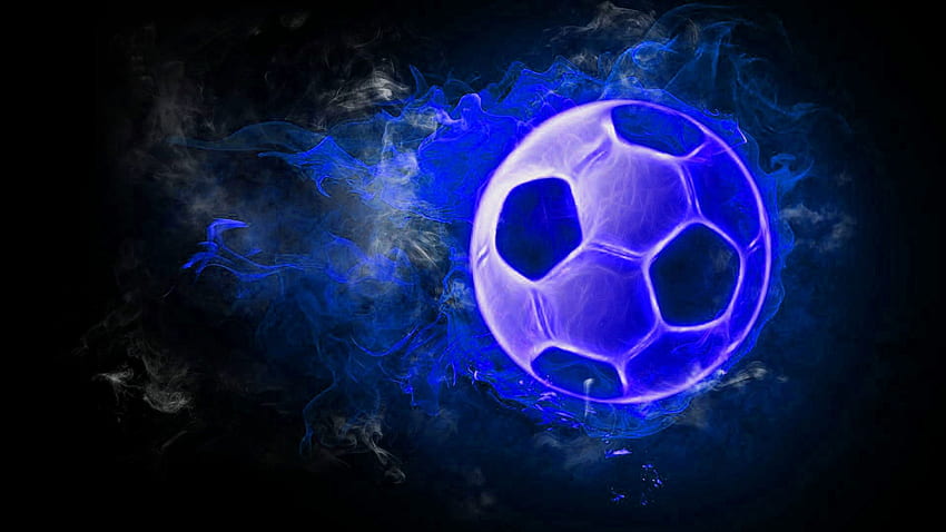 Blue soccer ball, football background, ball on blue background, football,  HD wallpaper | Peakpx