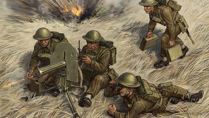 gun, with, art, calculation, ww2., british, soldiers 7133, World War 2 Art HD wallpaper