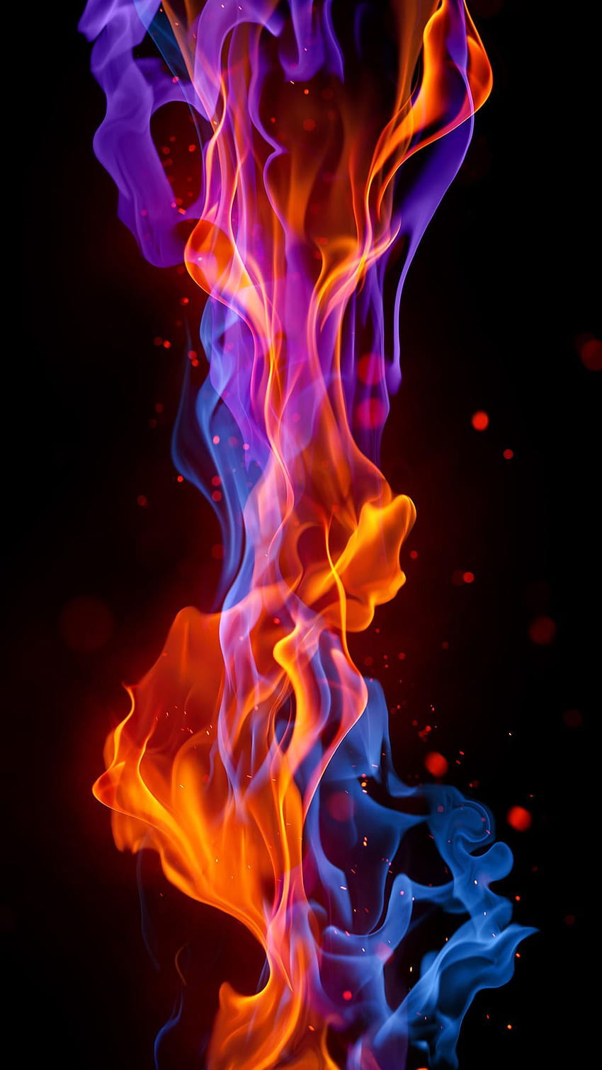 Ogień, chłodny ogień 3D Tapeta na telefon HD