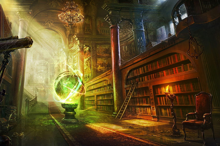 Fantasy Room, Magical, Library, Castle, Sunlight for Chromebook Pixel, Magical Mystical HD wallpaper