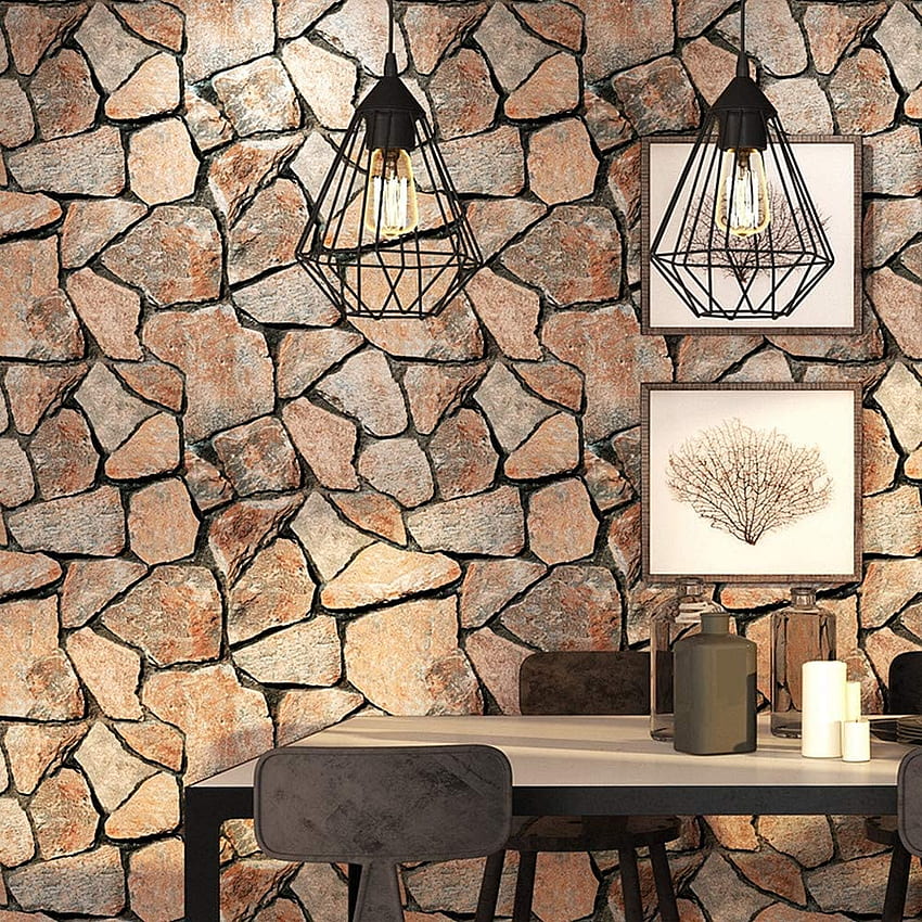 Buy Birwall Faux Rustic Brick Stone Wall Paper for Livingroom Kitchen Bedroom, 20.8 In32.8 Ft=57 Sq.ft Online in Turkey. B07K8NK974, Rustic Kitchen HD phone wallpaper