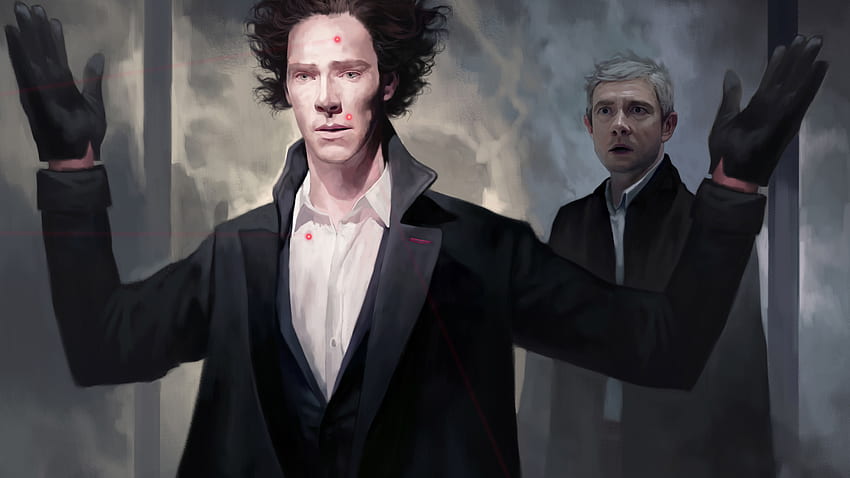 Benedict Cumberbatch y Martin man Sherlock Ilustraciones, antecedentes y fondo de pantalla
