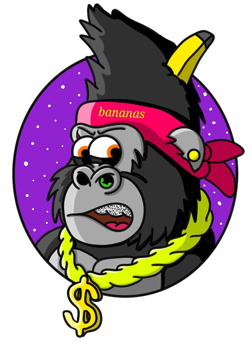 Gorila gángster, gorila de dibujos animados fondo de pantalla del teléfono