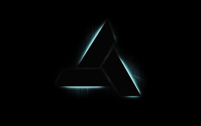 Assassins Creed, logotipos, triângulo, fundo preto papel de parede HD