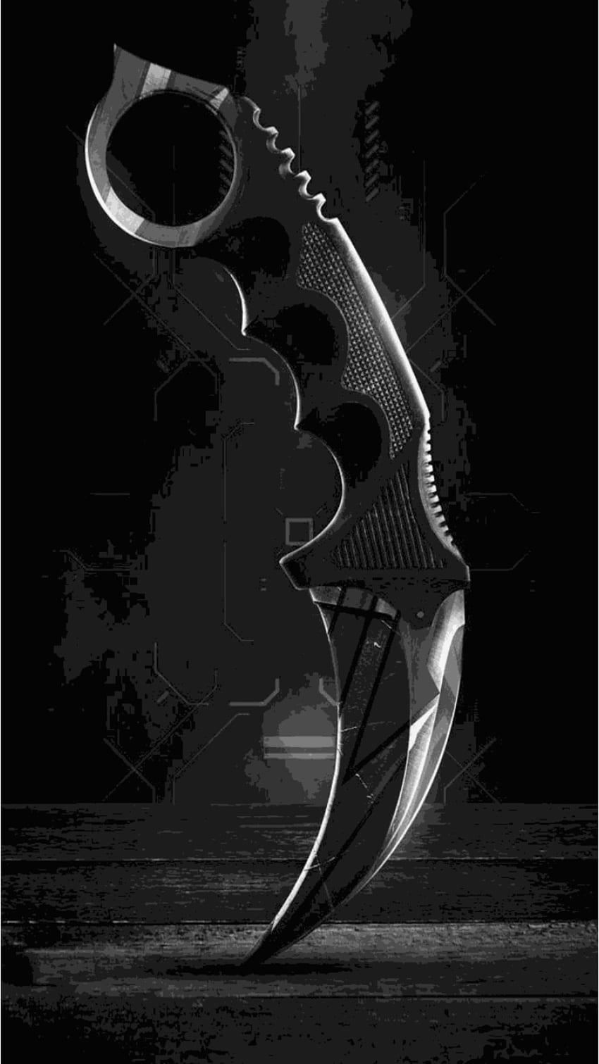 Messer Karambit Grau, Kunst, Weiß, Schwarz, Flash_graphy HD-Handy-Hintergrundbild