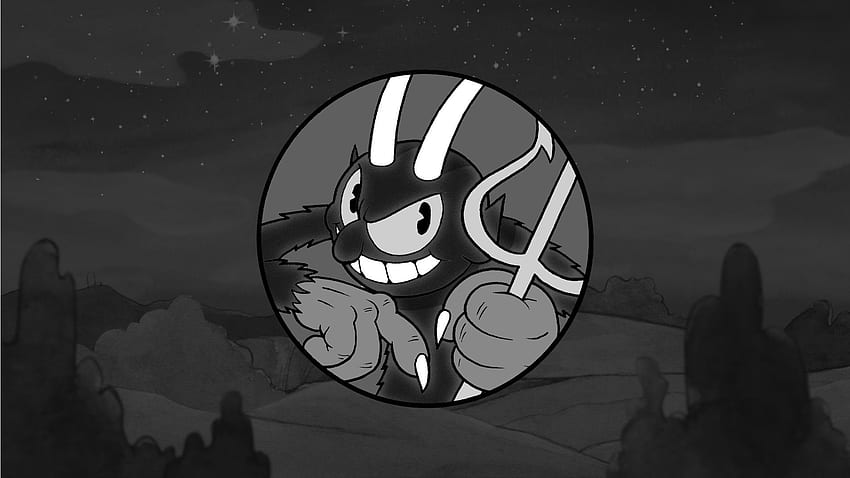 Devil from Cuphead from Cuphead, Black and White Devil HD wallpaper