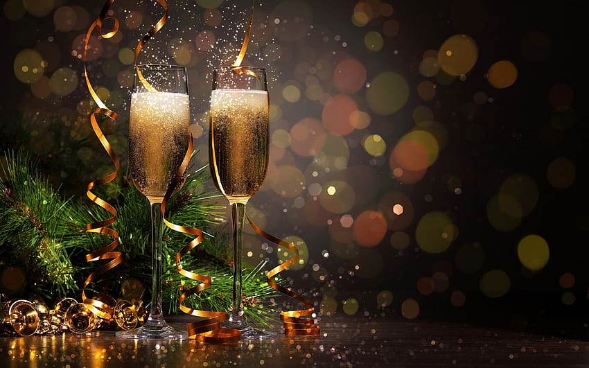 Two glasses of champagne and -, Champange HD wallpaper