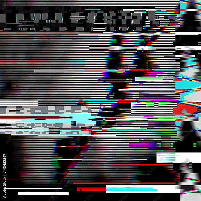 Glitch psychedelic background. Old TV screen error. Digital pixel noise abstract design. Computer bug. Television signal fail. Technical problem grunge . Colorful noise Stock Illustration, TV Glitch HD phone wallpaper
