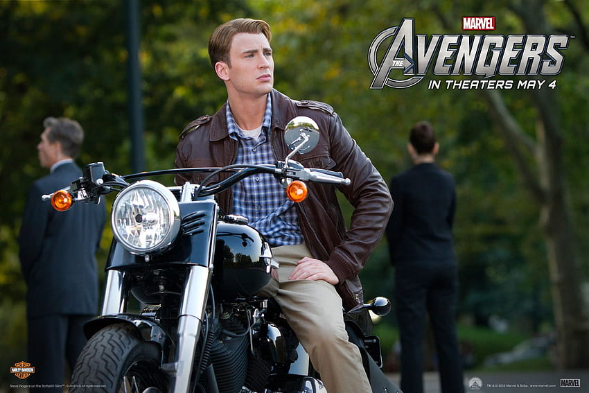 Chris Evans, Steve Rogers, Captain America, Avengers, Harley Davidson, Motorcycle Movies, Captain America Bike HD wallpaper