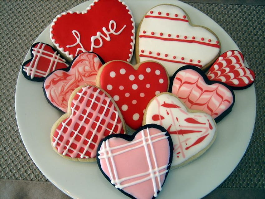 Amores en el desayuno;), sol, dulce, rosa, amor, rojo, corazones, texturas, para siempre, galletas fondo de pantalla