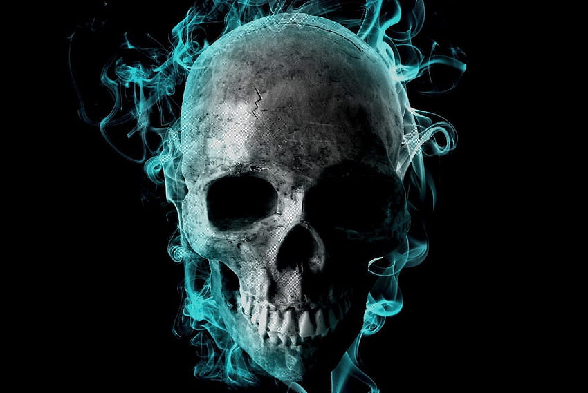 Incroyable Flaming Skull 3D. Plus de fantôme, tête de mort Fond d'écran HD