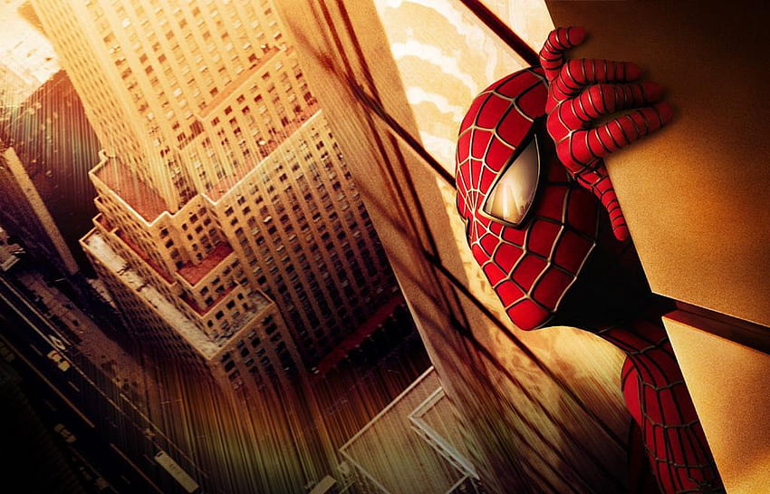 Spiderman, héroe de acción, aventura, acción, héroe, videojuego, película, rojo fondo de pantalla