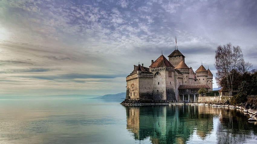 Château de Chillon sur le lac Léman, Suisse. Château, Lac Léman, Vacances Suisse, Lac Léman Fond d'écran HD