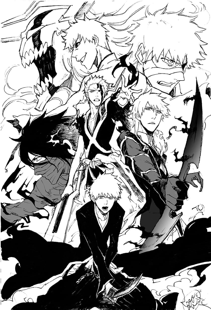 Ichigo Forms Kurosaki Sword Hollow Form Manga, Bleach Manga HD phone wallpaper