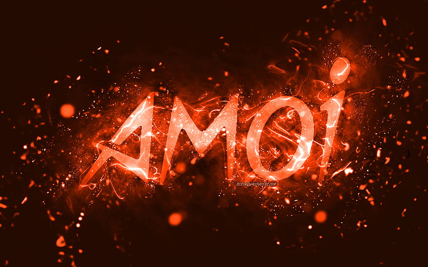 Amoi orange logo, , orange neon lights, creative, orange abstract  background, Amoi logo, brands, Amoi HD wallpaper | Pxfuel